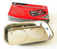 2 ATE PRO.USA 6" X 10" POLISHED STAINLESS STEEL MAGNETIC PARTS TRAY SOCKET 90052