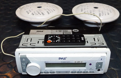 PYLE PLMRKT49WT MARINE STERO RECEIVER MP3 PLAYER W/REMOTE & Speakers