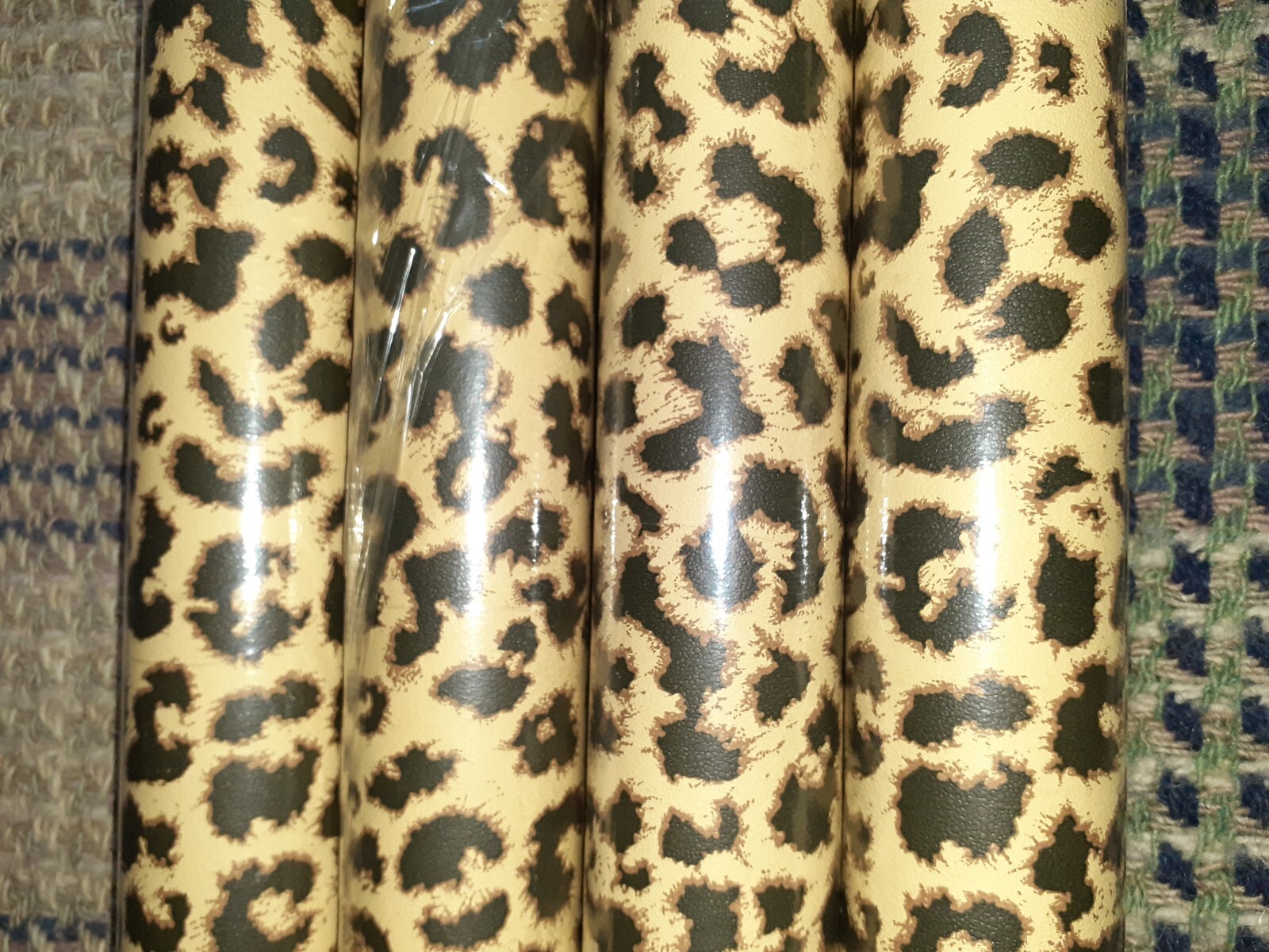 VTG NOS Leopard Animal Print HandPrinted Top Quality Wallpaper Rolls x