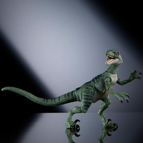 Mattel JURASSIC WORLD Hammond Collection Velociraptor Delta 21cm Green HTV63 - Afbeelding 3 van 4
