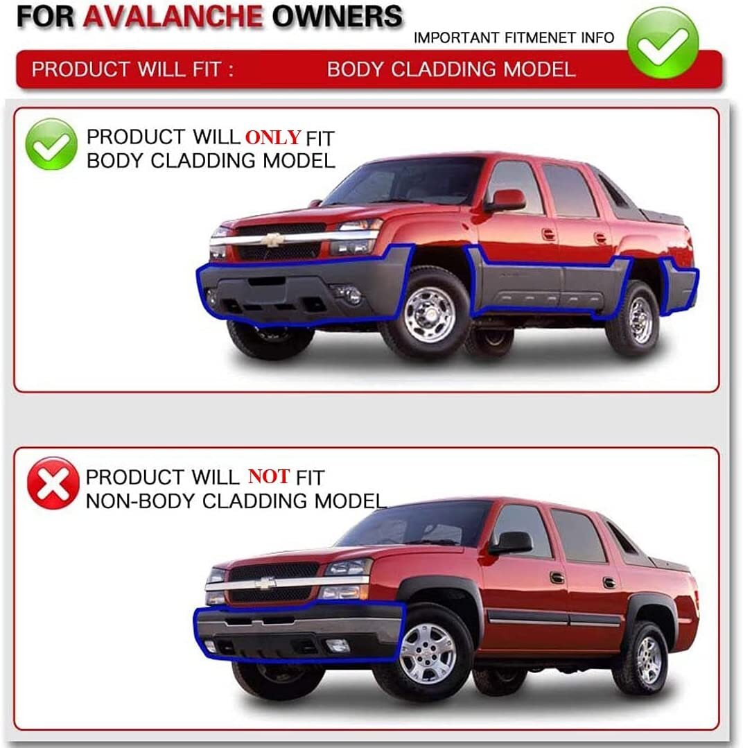 Avalanche　ヘビ　10k　トップ For 2002-2006 Chevy Avalanche 1500 2500 w/Body Cladding
