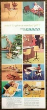 1967 Cosco Metal Furniture Christmas Print Ad Table Sets High Chairs Lunch Cart