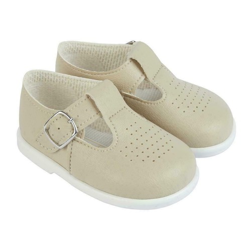 BAYPODS BOYS PUNCH DETAIL T-BAR SHOES IN FOUR COLOR SKY/WHITE/NAVY/BLACK/BEIGE - Picture 6 of 6