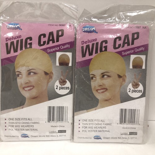 2 Pack DREAM Deluxe Wig Cap #0097 NA Natural Beige One Size Fits All 2ea- 4 Tot. - Picture 2 of 3