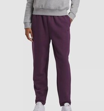 Reebok Women Purple Cotton Logo Active Mid-Rise Tapered Sweatpants Size M