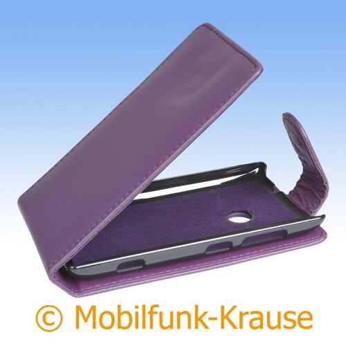 Flip Case Etui Handytasche Tasche Hülle f. Microsoft Lumia 520 (Violett) - Picture 1 of 1
