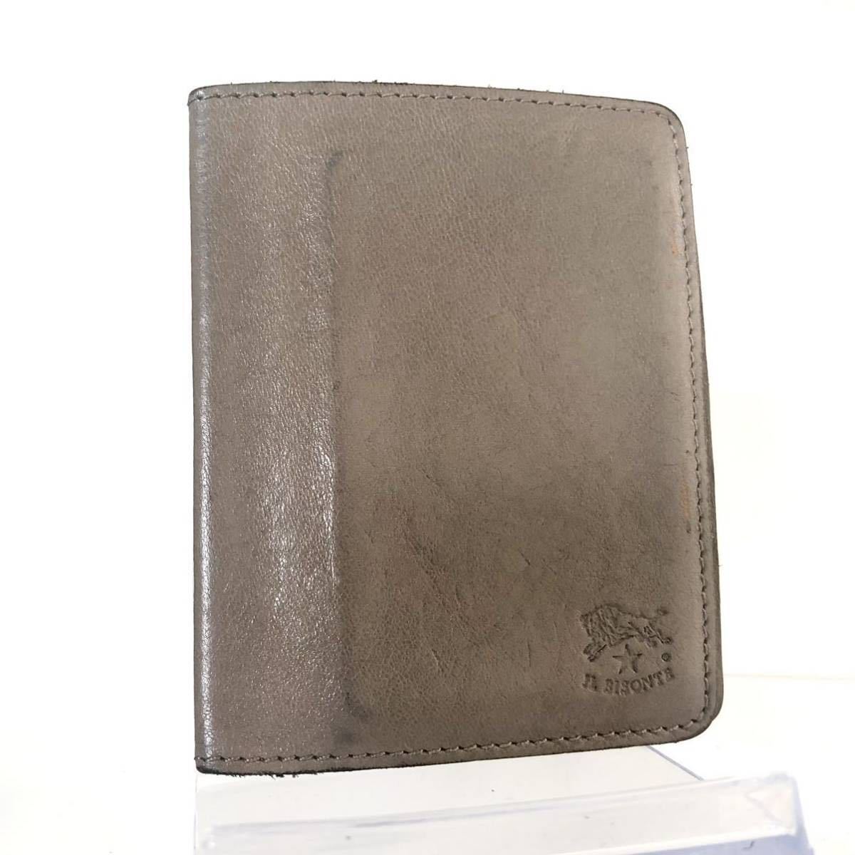 IL BISONTE Authentic Pass Business Card Case Holder Leather Brown  