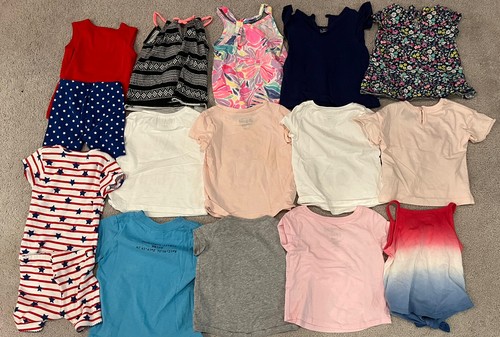 Girls Lot Of 14 Short Sleeve Shirts Size 12/12-18 Months Baby Toddler Carters - Picture 6 of 6
