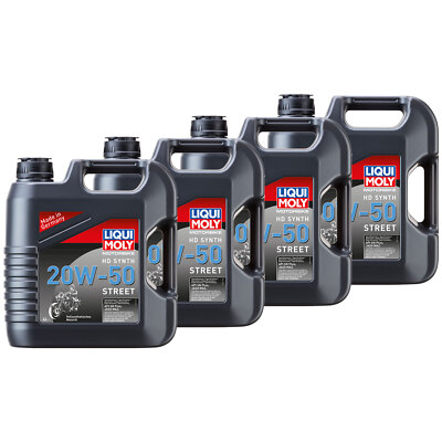 LIQUI MOLY Motoröl Vollsynthetisch 20W-50 Motor Öl Motorbike 4x 4 Liter Oel 