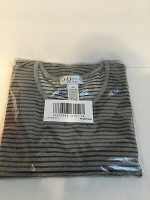 D & D Lifestyle Short Sleeve Black and Gray Shirt  Petite Medium NEW!