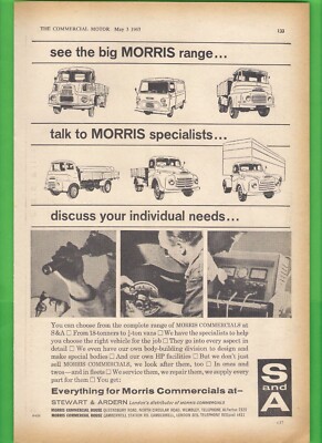 Old Magazine Ad 1963 - Stewart & Ardern - Morris Commercials London Distributor