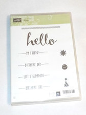 Stampin' Up Sale-A-Bration "Hello" Rubber Stamp Cling Mount 9 Pc. Set Never Use