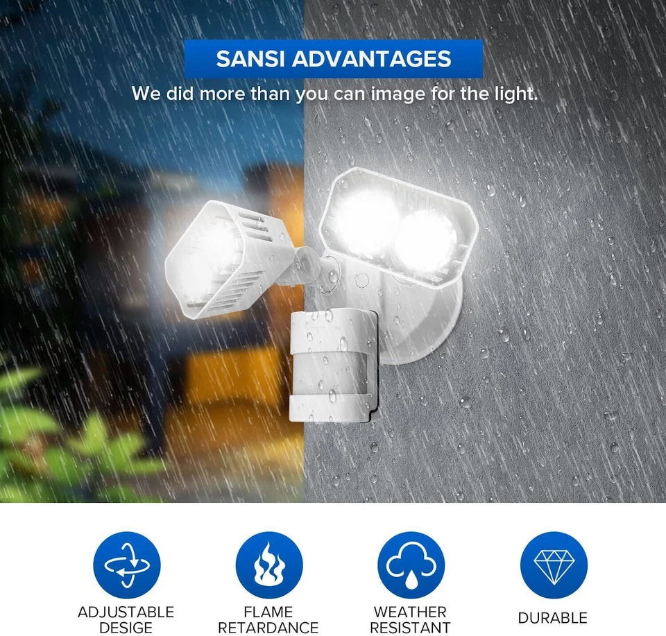 SANSI 1800LM Motion Sensor LED Security Light Outdoor 18W IP65 Waterproof Lamp - Image 3 of 4