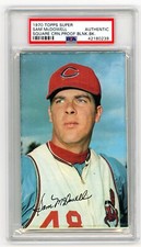1970 Topps Baseball Super SQUARE CORNER Proof SAM McDOWELL Blank Back PSA