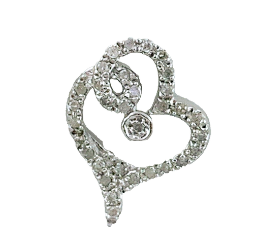 Olivia Open Heart Diamond Love Pendant in Sterling Silver
