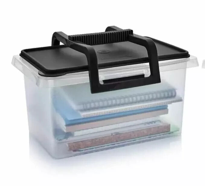 Tupperware Carry All Small Rectangle with Handle 28 Cups Clear