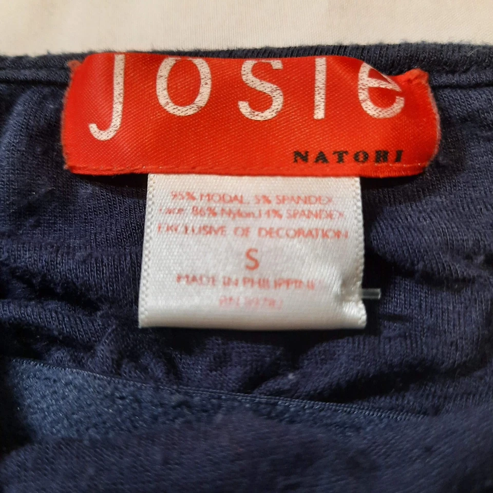 Josie Natori Navy Blue Women's Nightie Sz Small Stretch Knit Mid-Length Babydoll - Image 4 of 4