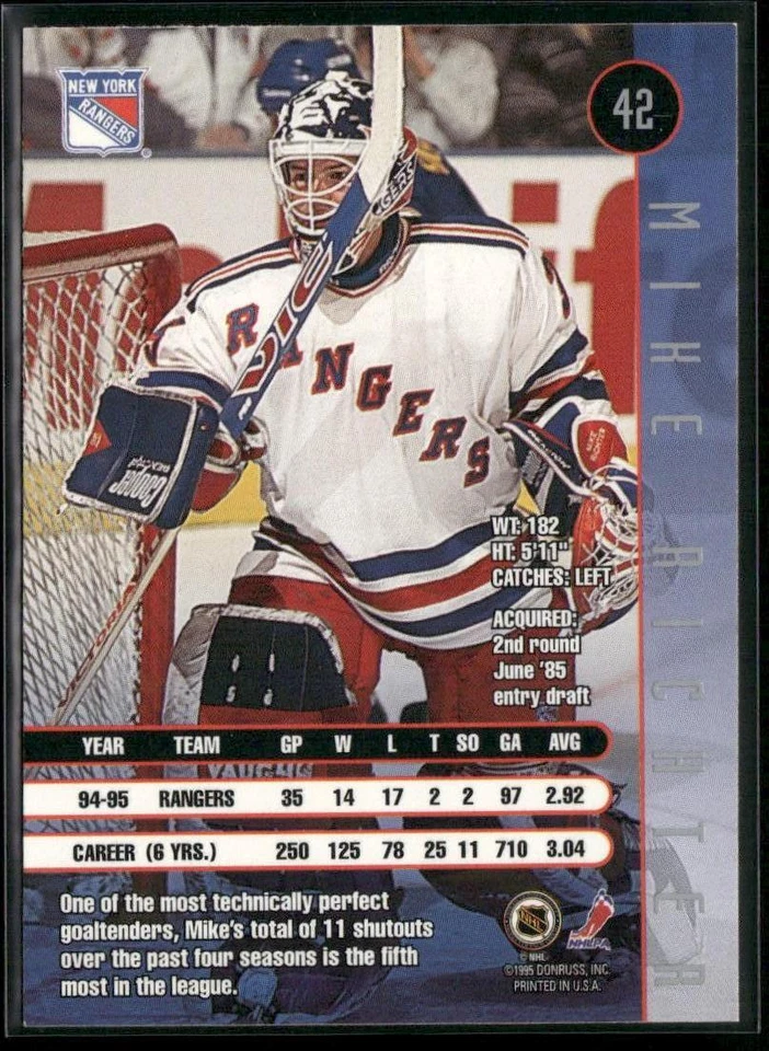 1995-96 Leaf #42 Mike Richter - Image 2 of 2