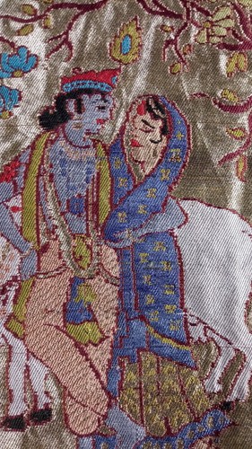 Vintage Tapestry Wall Hanging Large Panel Ornate Raw Silk Lined 34"x25" - Picture 7 of 21