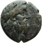 056. Greek Bronze Coin. Thessalonica, Macedonia. Ae-19. Zeus / Goats Butting. Vf