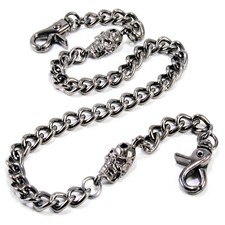 DK Skull Simple Strong Biker Trucker Key Jean Wallet Chain 25" Black SYC66BLK