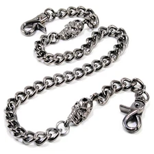DK Skull Simple Strong Biker Trucker Key Jean Wallet Chain (25") Black SYC66BLK