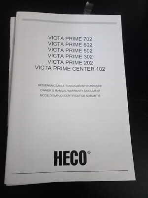 ORIGINAL HECO VICTA PRIME 702/602/502/302/202 ANLEITUNG / HANDBUCH