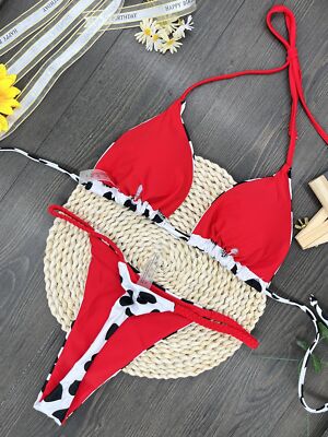 Heart Printing Sexy Backless Split Swimsuit | eBay