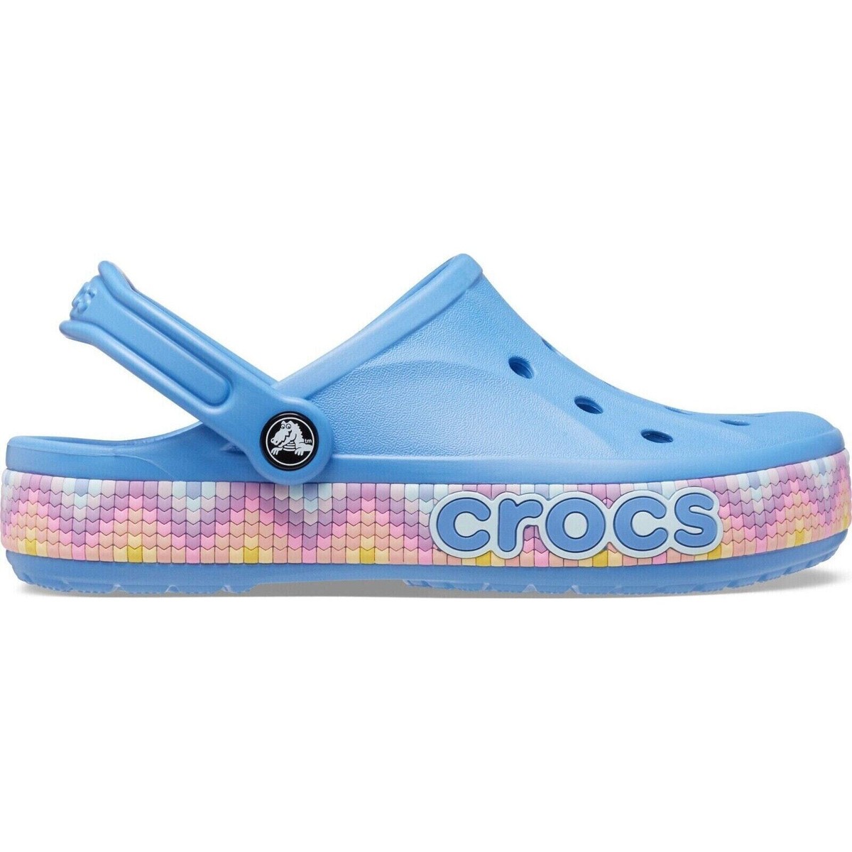 Crocs Bayaband Chevron Band Clogs Slip On Shoes Blue Size  display picture 3