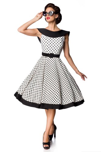 Sexy ABITO VINTAGE RETRO taglia S,M,L,XL,2XL,3XL (da 40 a 50) BIANCO/NERO  chic | eBay