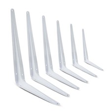 Pack of 10 White London Shelf Brackets Metal 75–350mm HeavyDuty DIY Wall Support