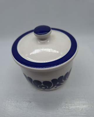 Egersund Tana Blue Epoch Sugar Sauce Relish Bowl with Lid 3 inches Vintage