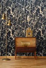 RASCH ENZO WALLPAPER MARBLE BLACK GOLD HEAVYWEIGHT VINYL 538113