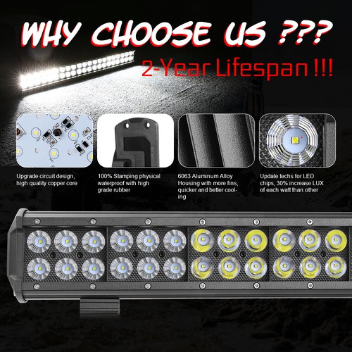 20" LED Work Light Bar Spot Flood Combo Offroad ATV For Ford F-150 Lower Bumper - Picture 3 of 15