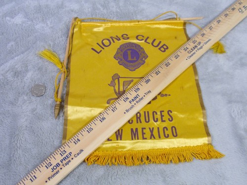 Lions Club Silk Like Banner Las Cruces New Mexico 1960's Era?? Vintage 11" X 9" - Picture 4 of 7