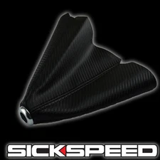 CARBON FIBER LOOK BLACK STITCH POLISHED TOP SHIFT BOOT GEAR COVER SHIFTER C
