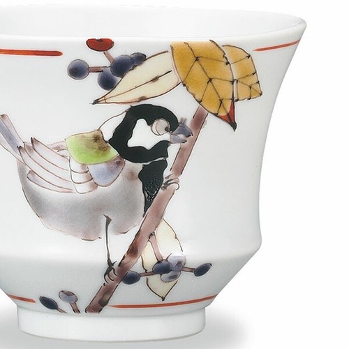 Kutani ware Japanese Small tea bowl Ippuku-wan Taishi Kiln MurasakishikibuTit - Picture 3 of 4