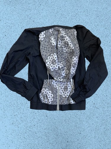 Empyre Nylon Windbreaker Jacket Black White Bandanna Patterned Size M/ NWOT - Picture 5 of 13