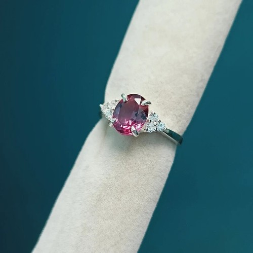 Alexandrite Gemstone Jewelry 14K Solid White Gold Rings For Women Wedding Rings - 第 5/10 張圖片