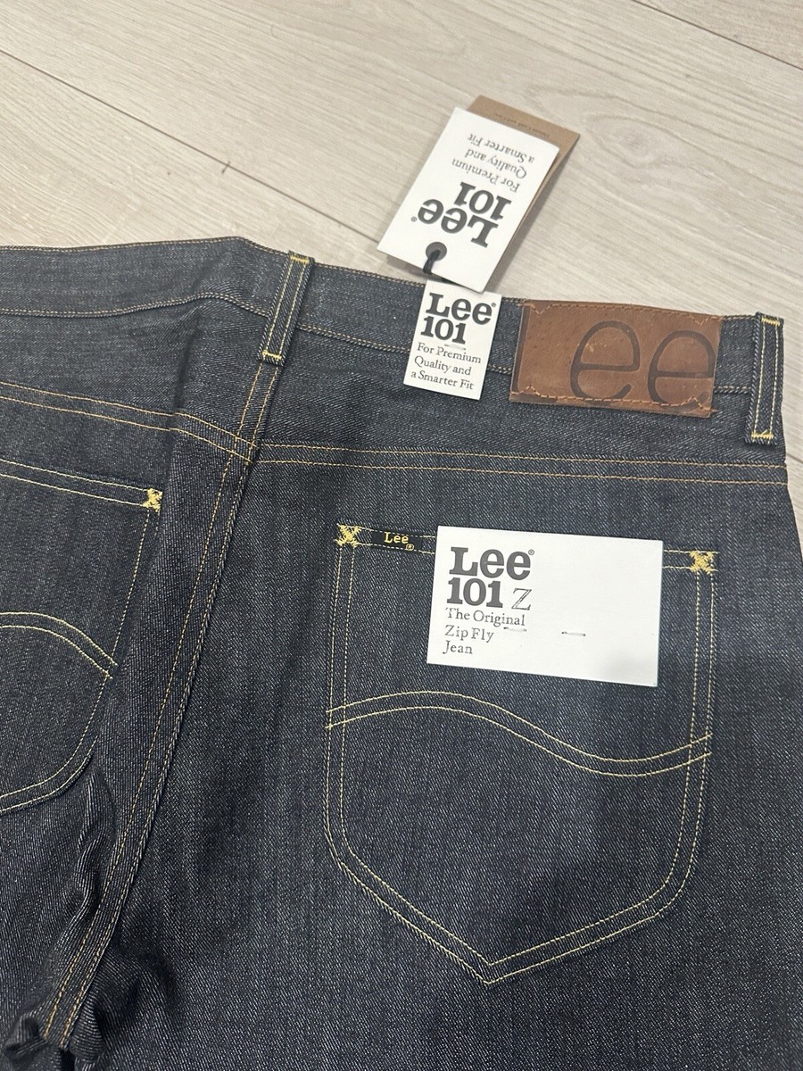 Lee 101 Z Selfedge Raw Denim Straight Leg Men's 36 X 34 Rare Brand