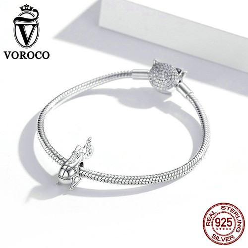 Ciondolo Ciondolo Moda Argento Sterling 925 Zirconia Perline Fai da Te Bracciale Ciondolo Voroco - Foto 74 di 205