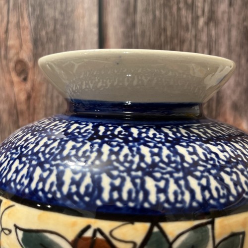 Blue Rose Polish Pottery Boleselwiec Grapes Large Vase 8” Handmade In Poland T-9 - Picture 19 of 19