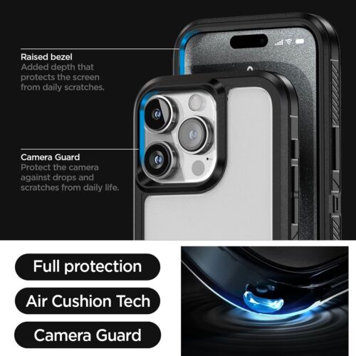 For Apple iPhone 15 Pro Max Rugged Case Dual Layer Phone Cover / Tempered Glass - Picture 23 of 28