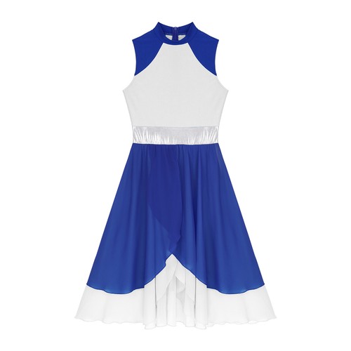Womens Asymmetrical Color Block Lyrical Dance Dress Liturgical Praise Costumes - Picture 68 of 75