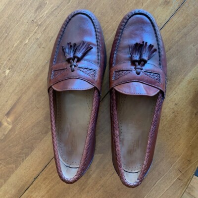 Allen Edmonds Maxfield Tasseled Slip-on Tan Loafer Men\'s Size 11B  Made In USA s-l400.jpg main image 2