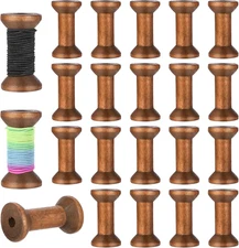 20Pcs Antique Wooden Empty Spools, 1.57 Inch Empty Thread Spools Wooden Spools o
