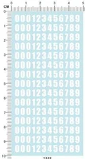 White Different Scale Size 0-9 Numbers Model Kit Water Slide Decal