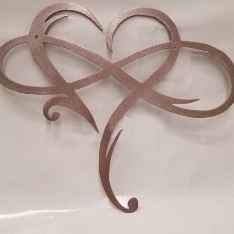Metal Infinity Heart Art Love Wall Sign Hanging Decor for Living Room