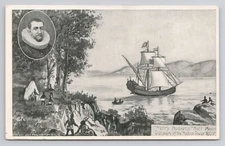 Henry Hudson's Half Moon Discovery of The Hudson River Postcard