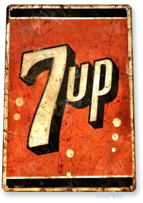 TIN SIGN 7-up Fresh Up, Soda, Cola, Logo, Metal Décor, Store, A200